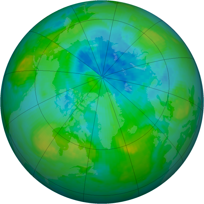 Arctic ozone map for 27 August 1988